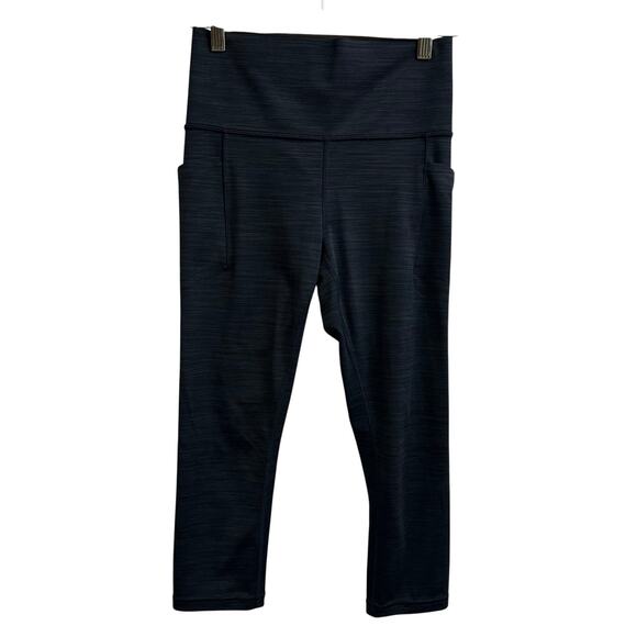Athleta Salutation Stash Pocket II Capri Leggings Navy Blue Pockets Small Active - Picture 1 of 8